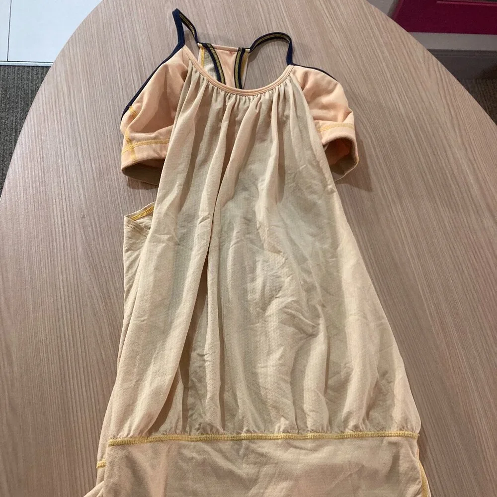 Lululemon No Limit Tank Top 6 Yellow Solid Built In Bra Activewear Top Layered